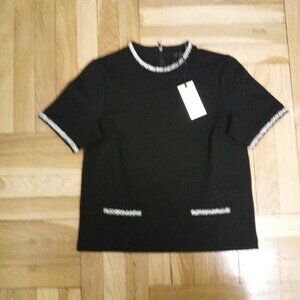 TED BAKER CAPSLEEVES BLACK SWEATER